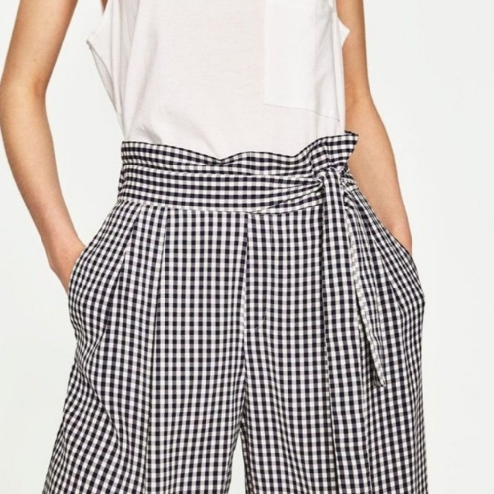 ZARA Gingham Gouchos- Size XS (NWOT)